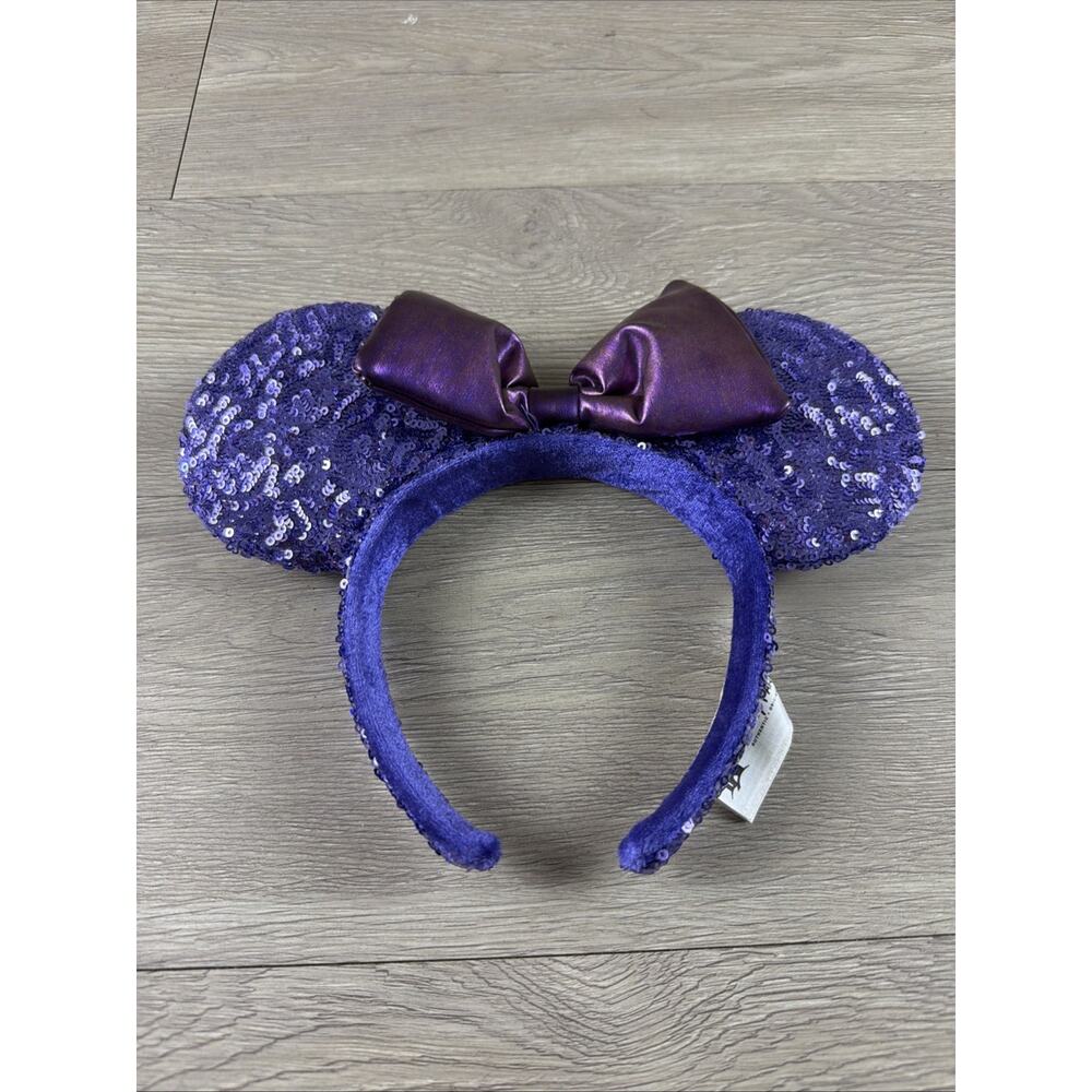 Disney Parks Minnie Mouse Purple Potion Sequin Ears Headband